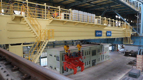 Double Girder Slab Tongs Overhead Crane