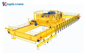 slab and billet handling electromagnet crane with slewing trolley