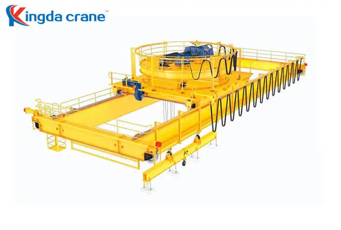slab and billet handling electromagnet crane with slewing trolley